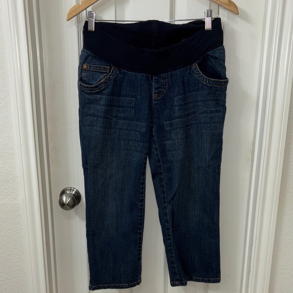 Two Hearts Maternity Dark Blue Low Rise Capri size Small